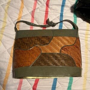 Wooden purse 1960’s. Strap is broken.